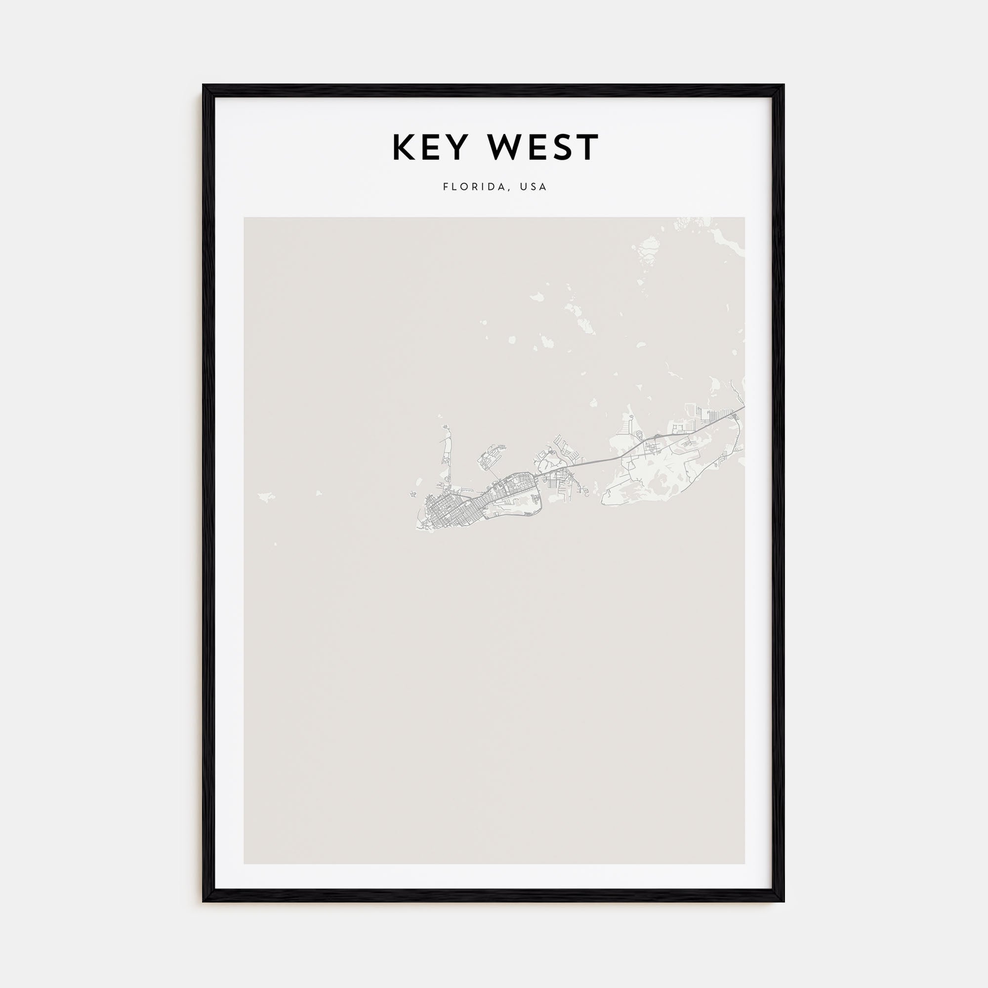 Key West Map Portrait Poster