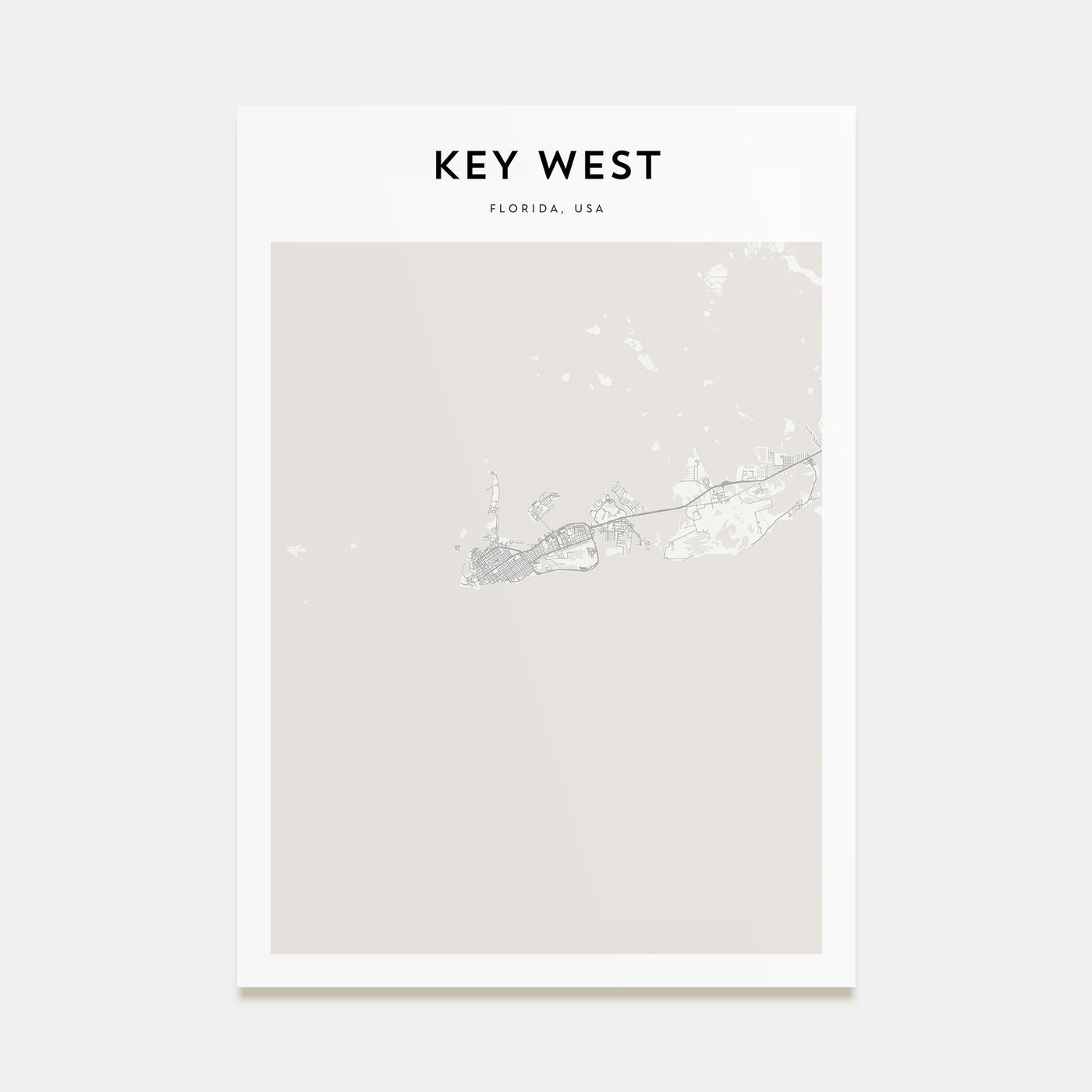 Key West Map Portrait Poster