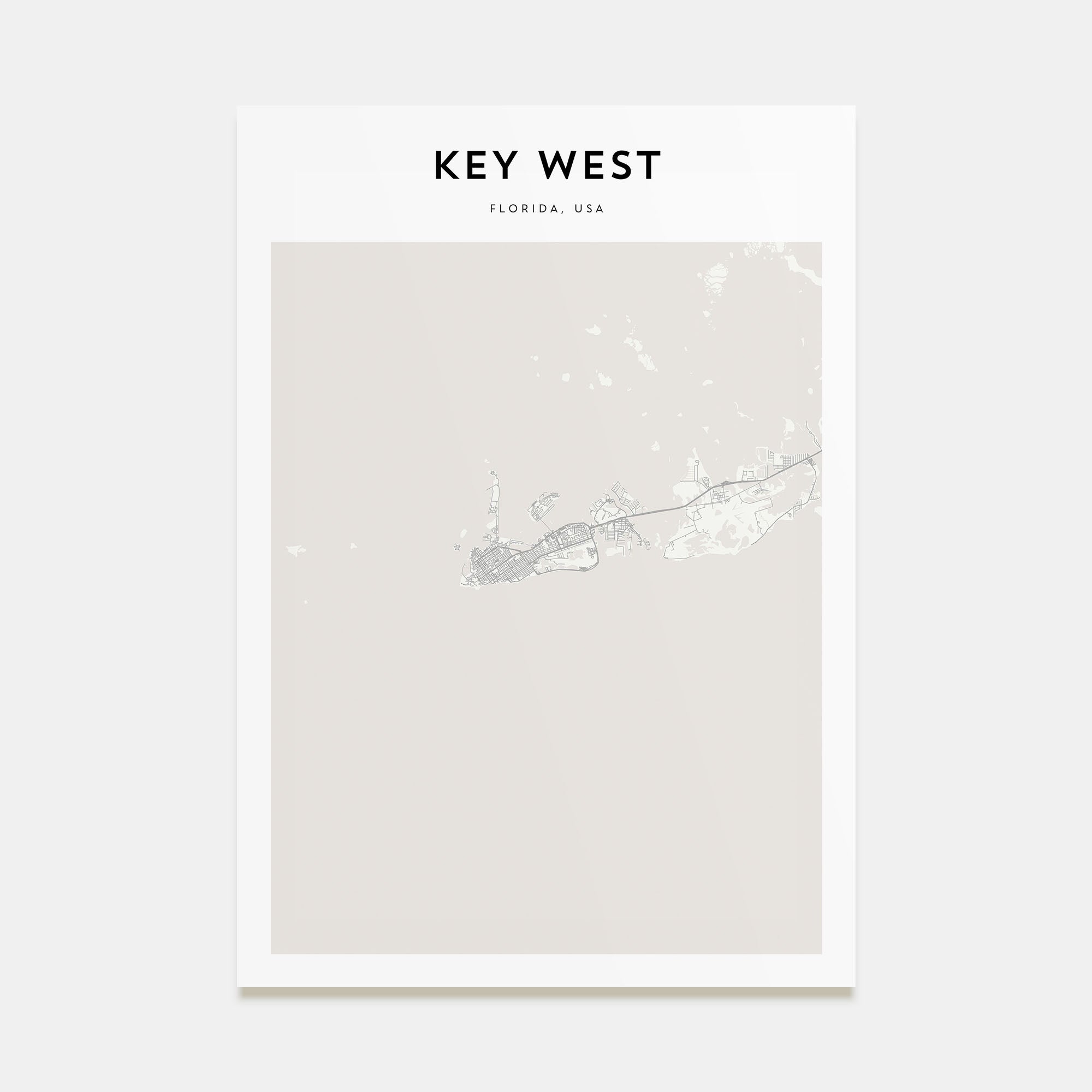 Key West Map Portrait Poster