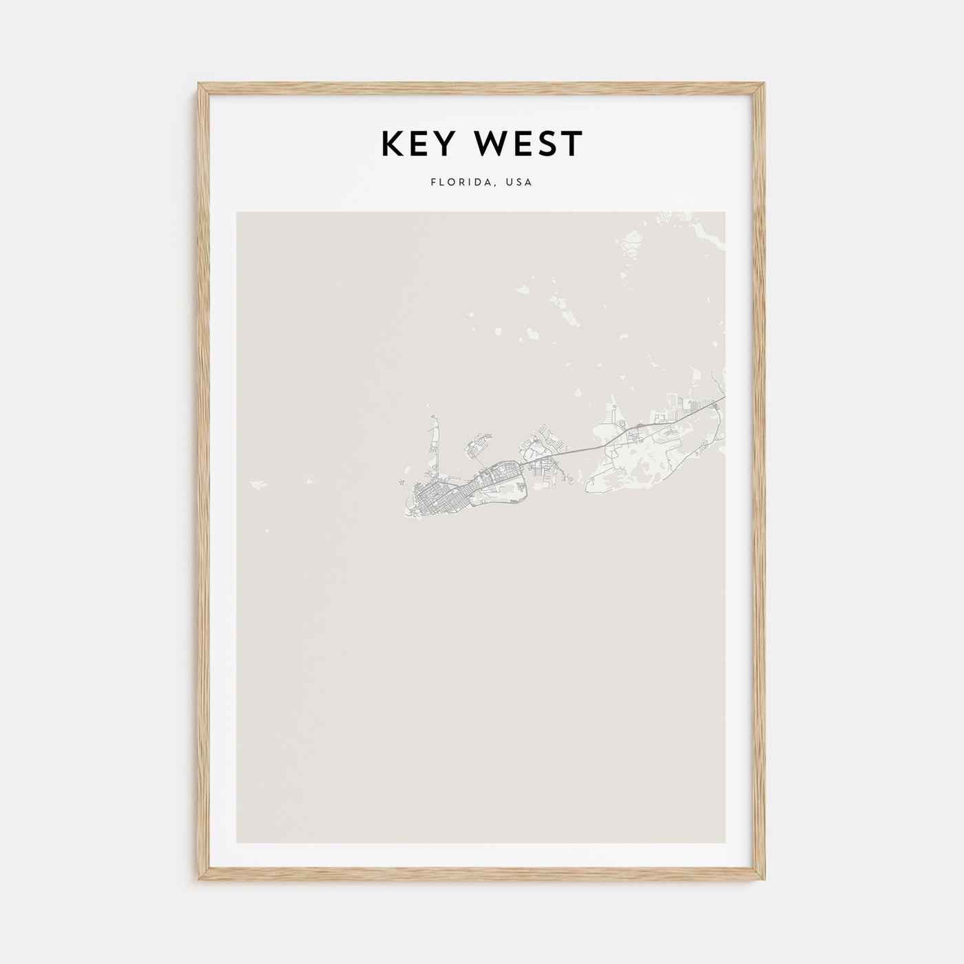 Key West Map Portrait Poster