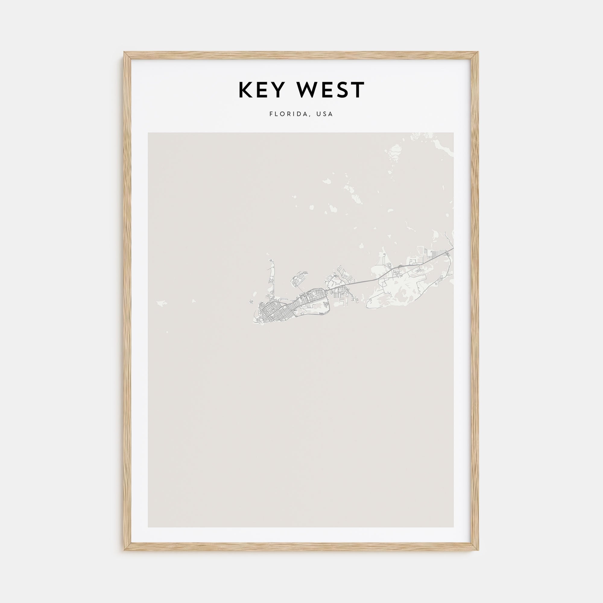 Key West Map Portrait Poster