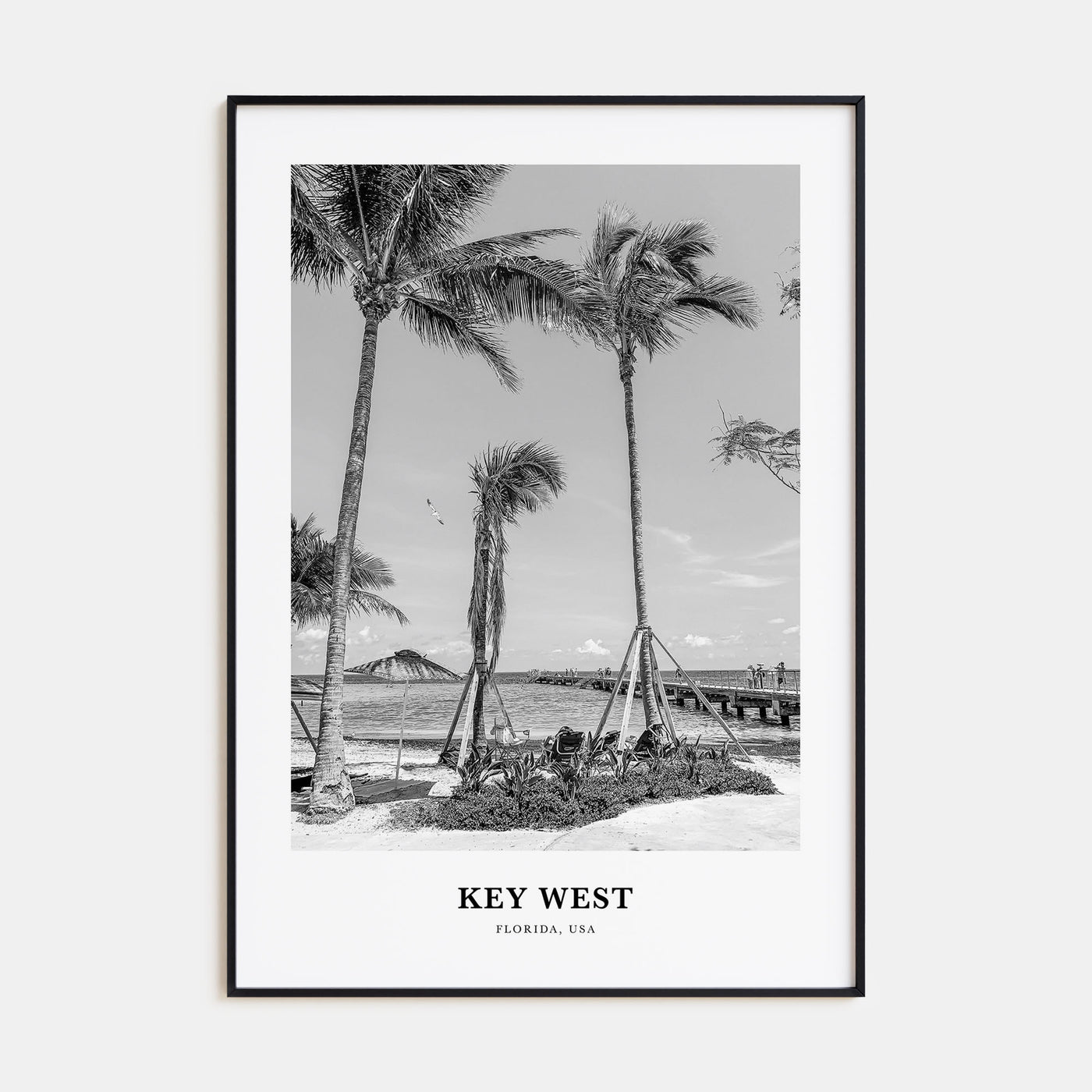 Key West Portrait B&W No 1 Poster
