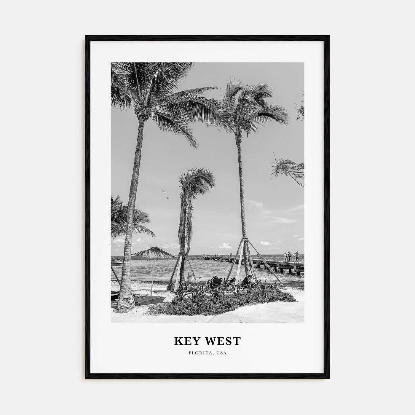 Key West Portrait B&W No 1 Poster