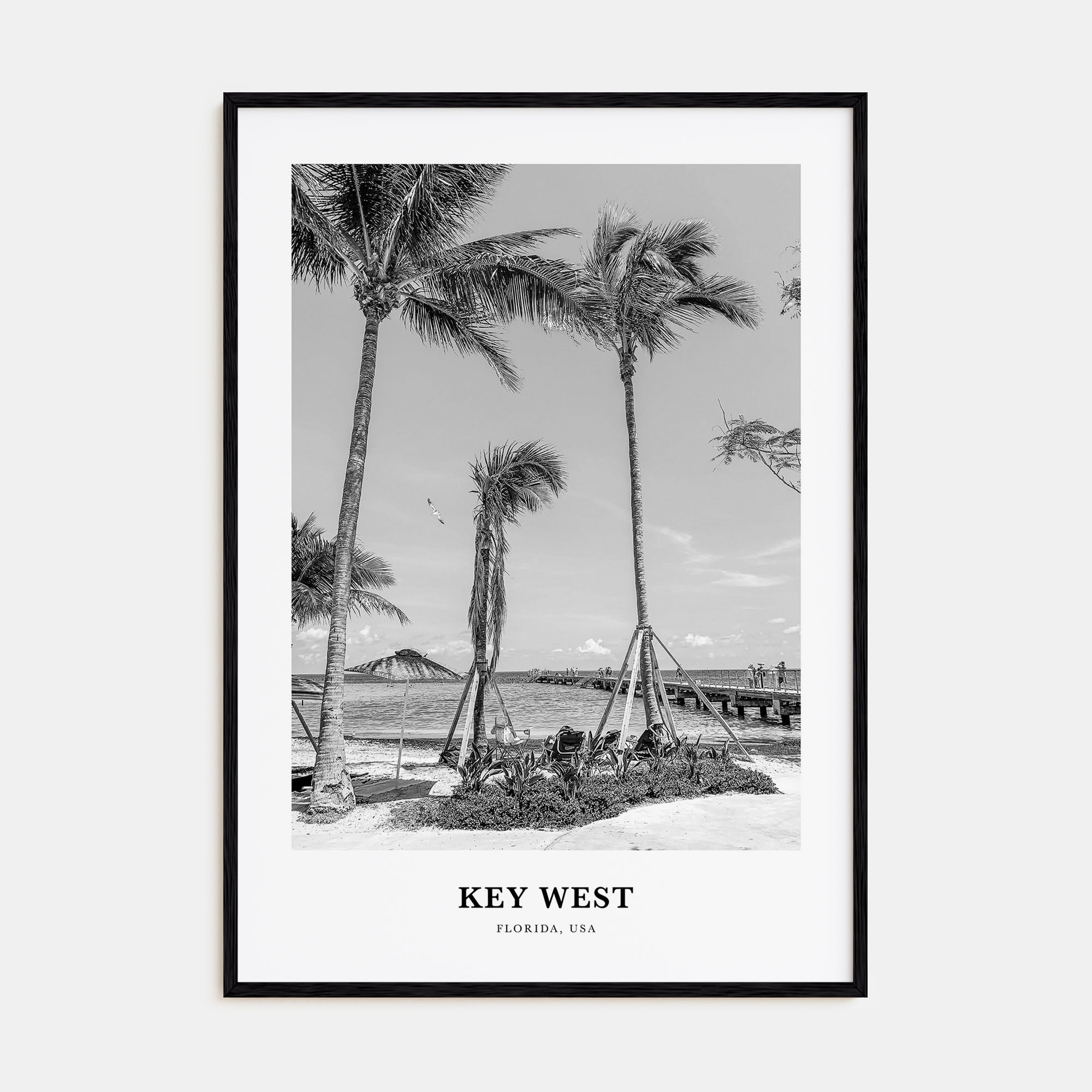 Key West Portrait B&W No 1 Poster