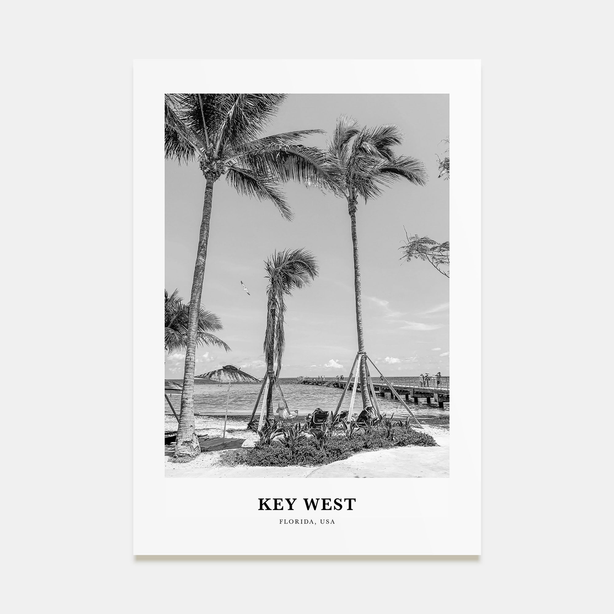 Key West Portrait B&W No 1 Poster
