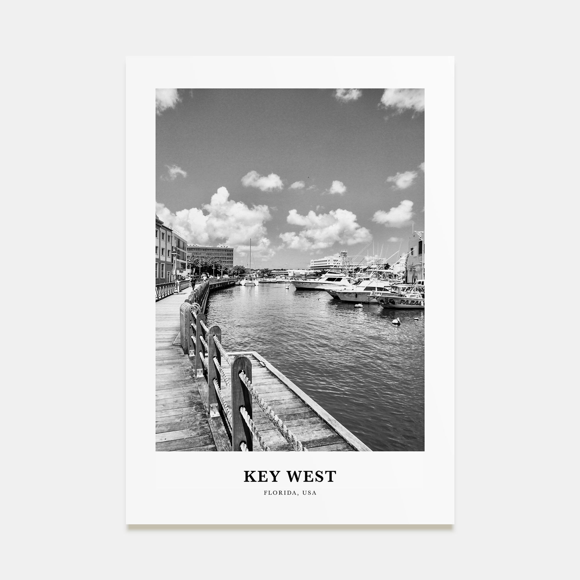 Key West Portrait B&W No 2 Poster
