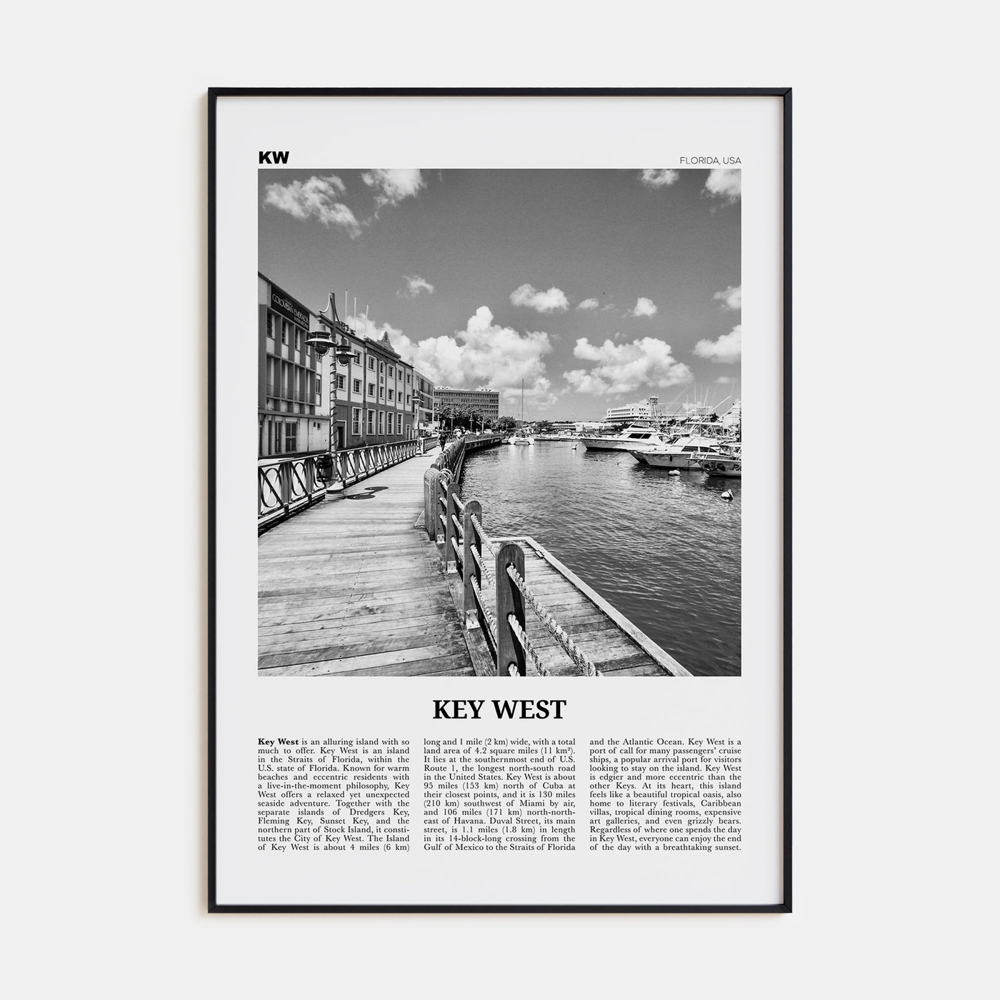 Key West Travel B&W No 2 Poster