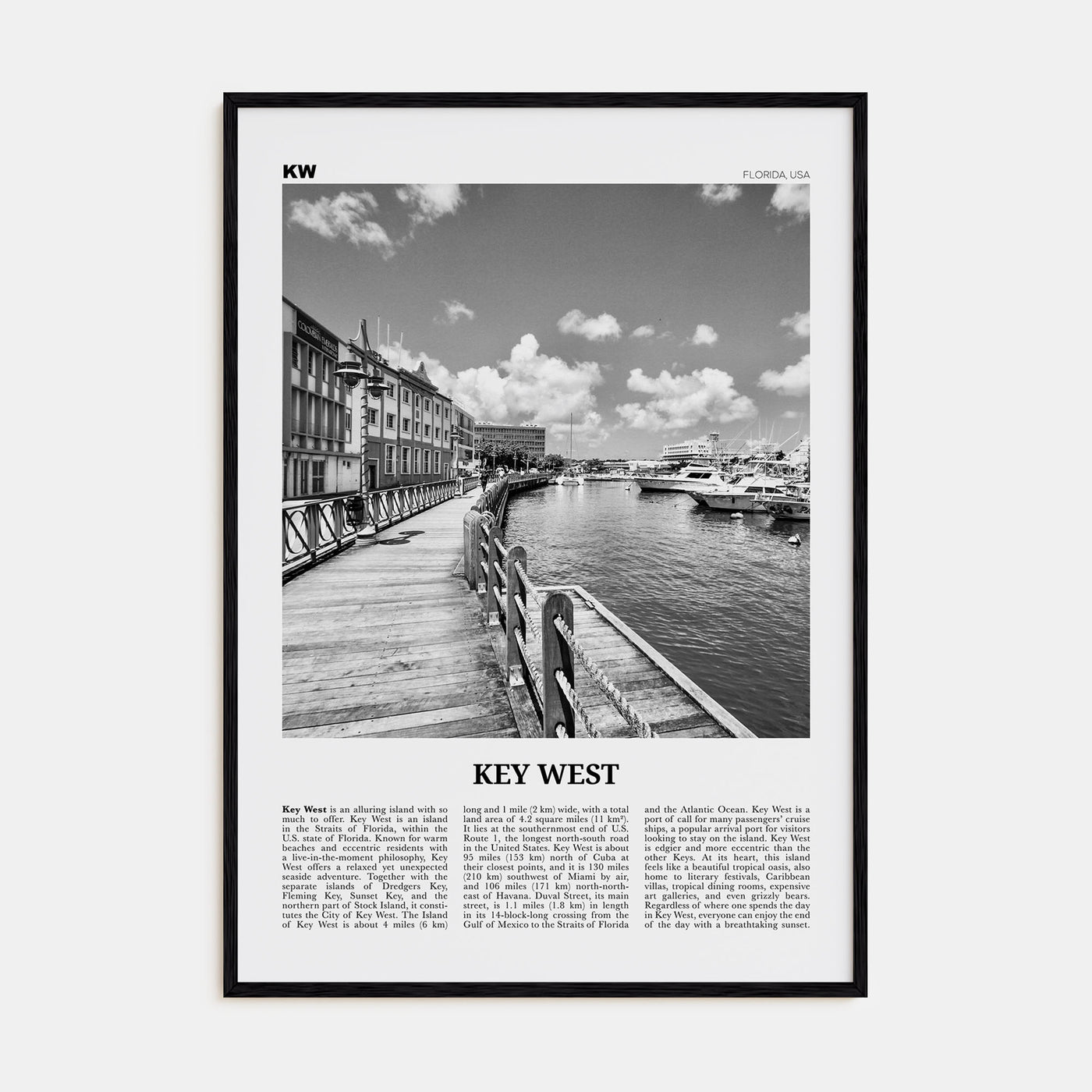 Key West Travel B&W No 2 Poster