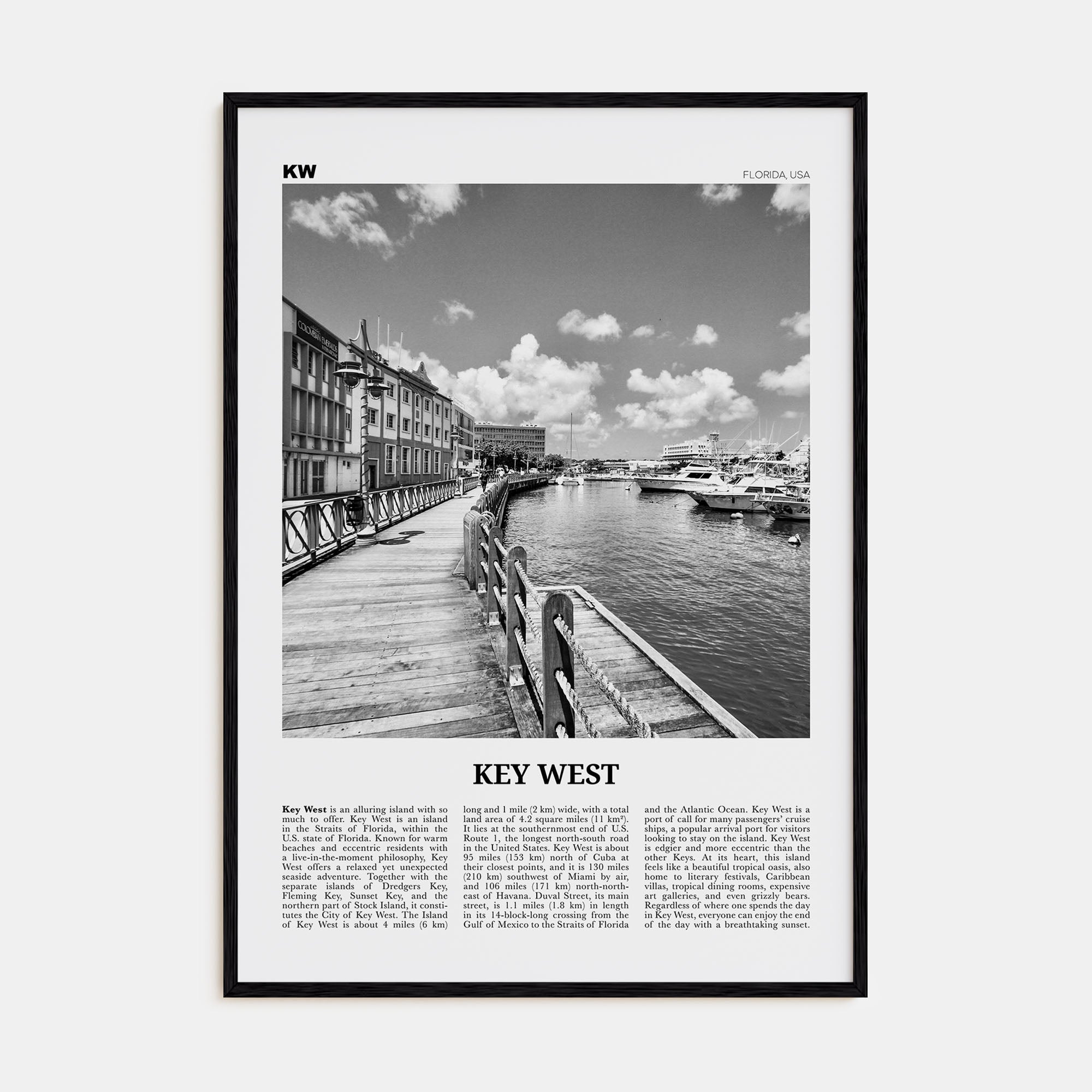 Key West Travel B&W No 2 Poster