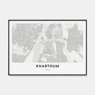 Khartoum Map Landscape Poster