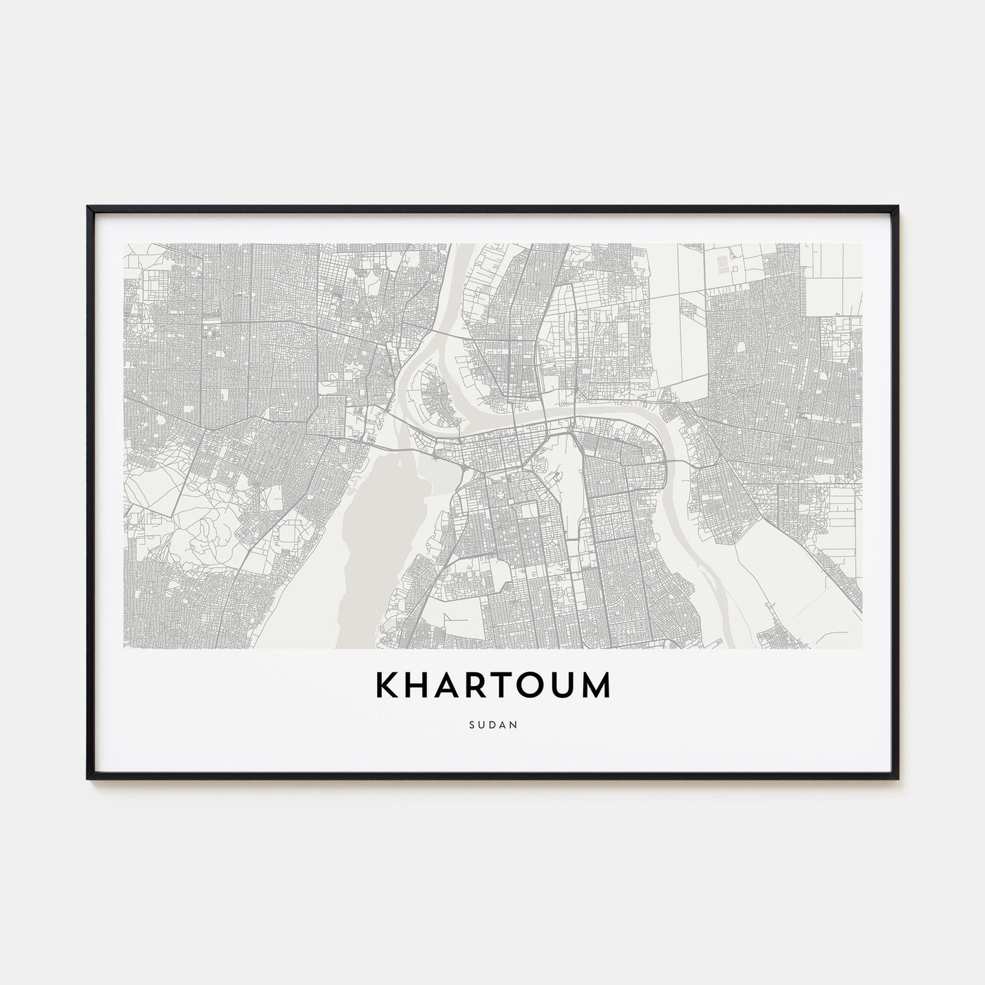 Khartoum Map Landscape Poster