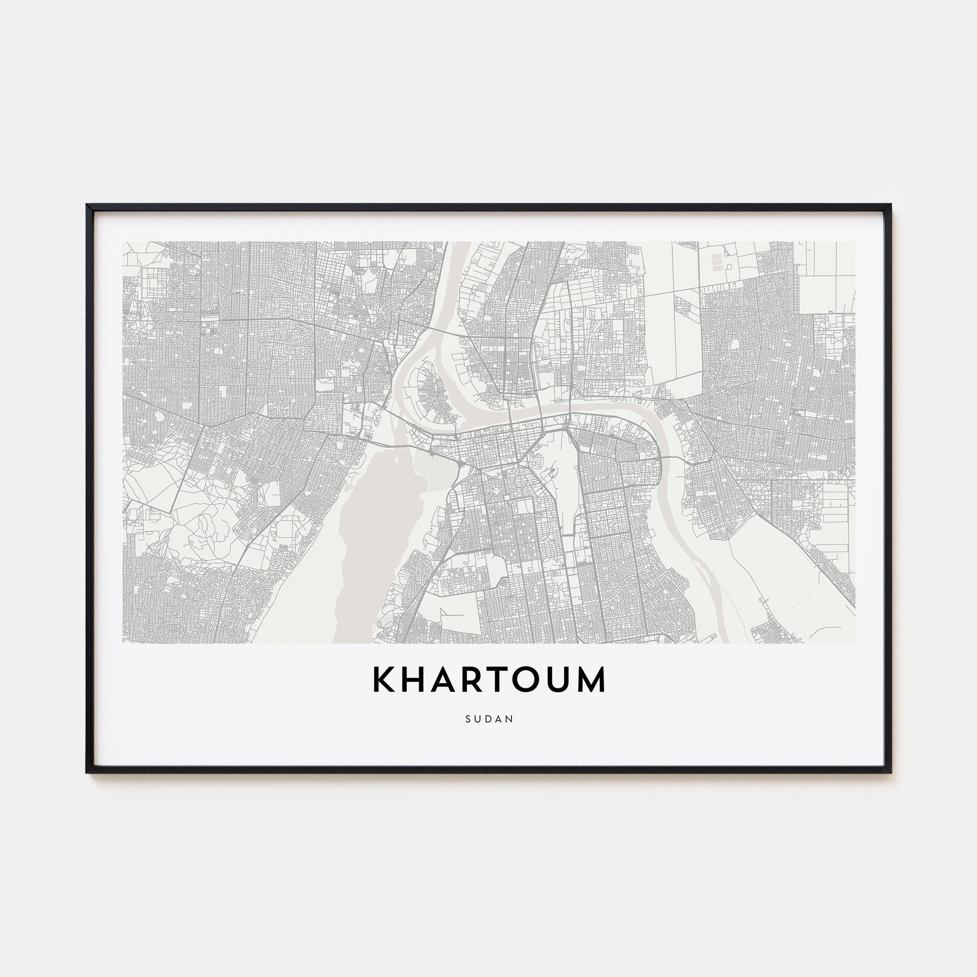 Khartoum Map Landscape Poster