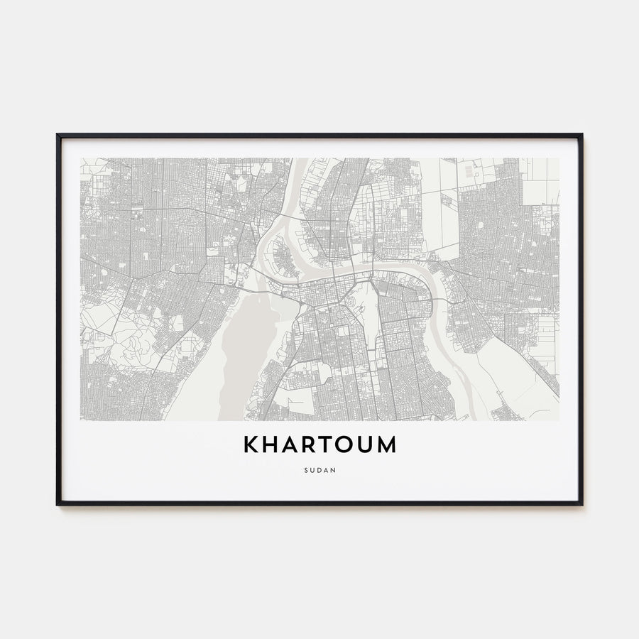 Khartoum Map Landscape Poster