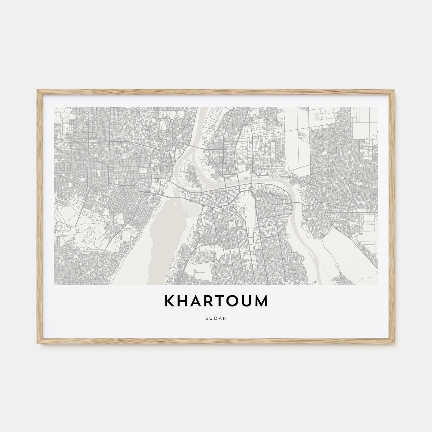 Khartoum Map Landscape Poster