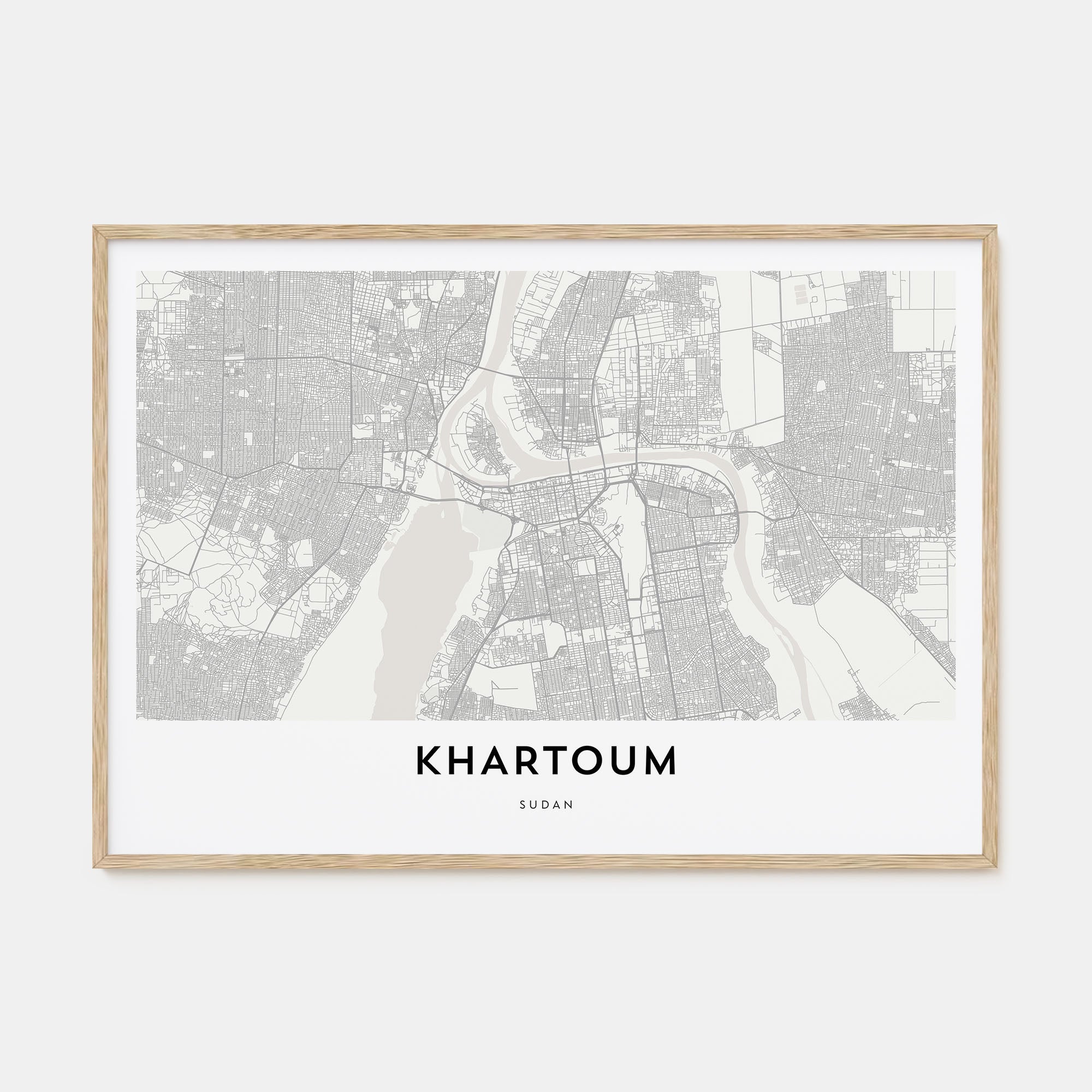 Khartoum Map Landscape Poster