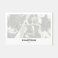 Khartoum Map Landscape Poster
