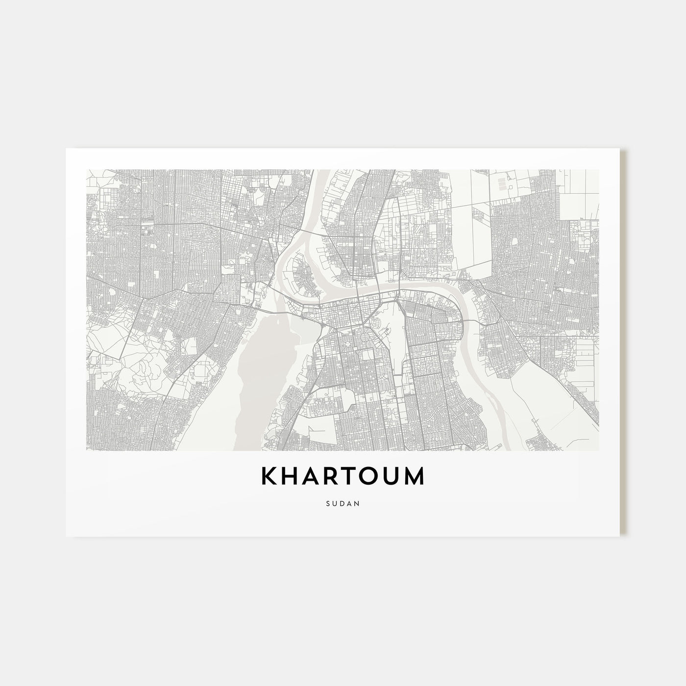 Khartoum Map Landscape Poster