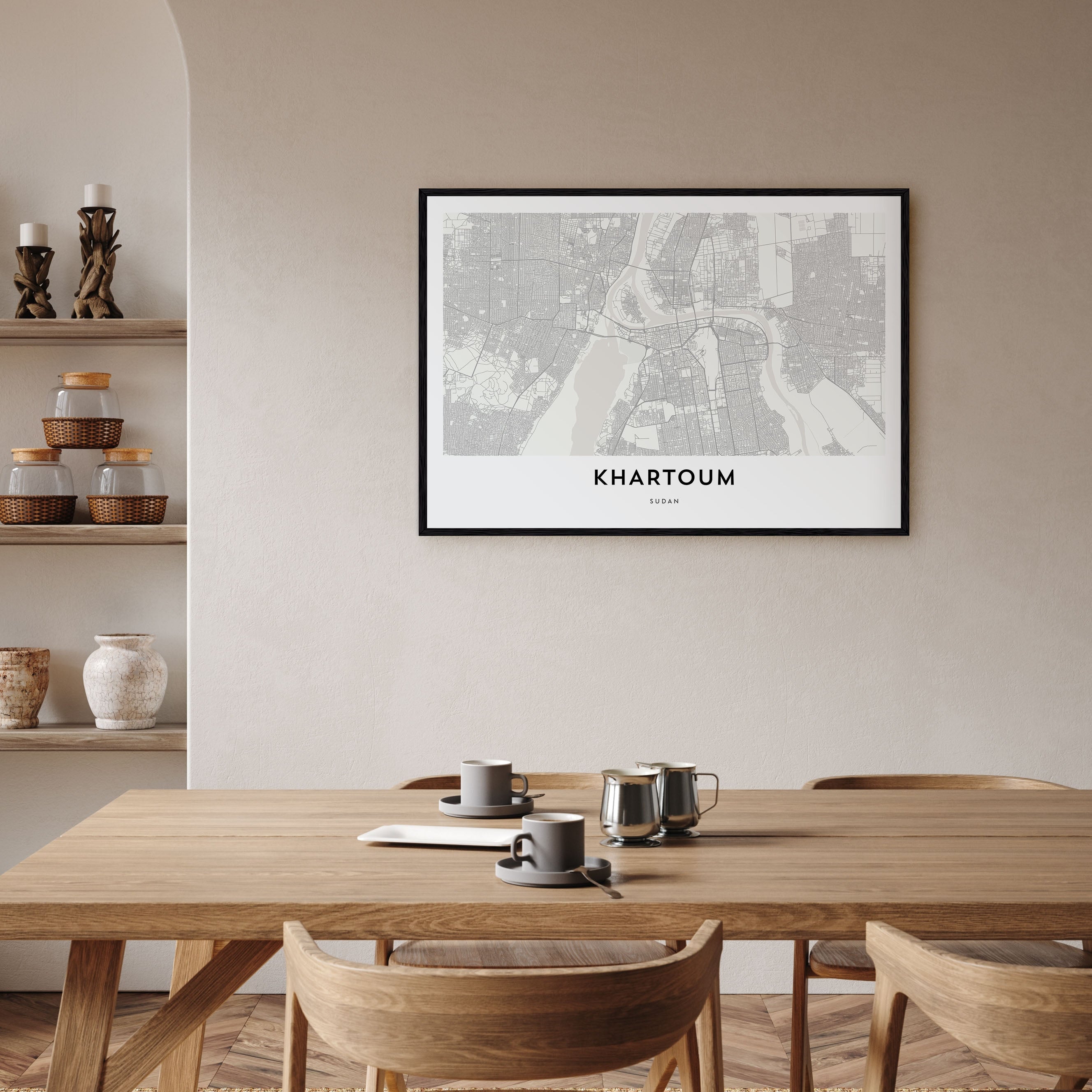 Khartoum Map Landscape Poster