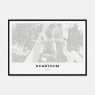 Khartoum Map Landscape Poster