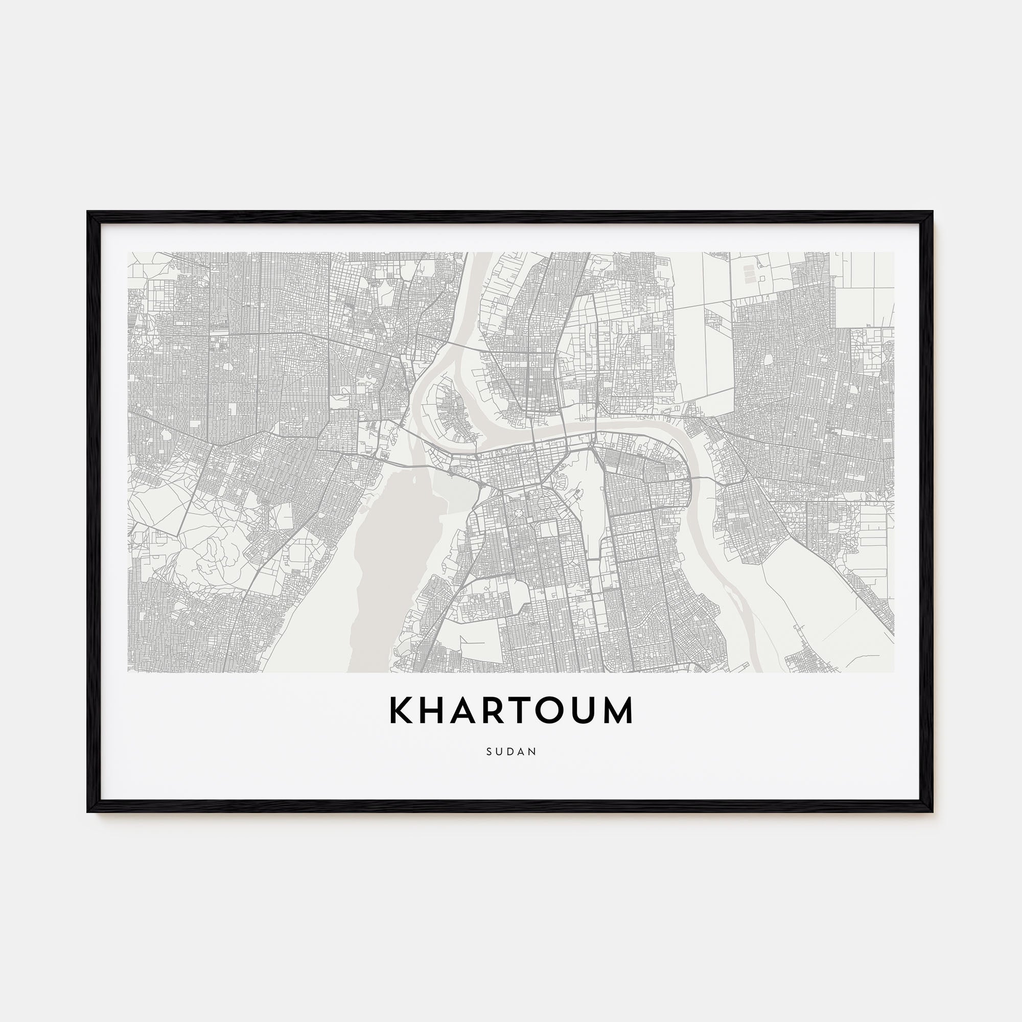 Khartoum Map Landscape Poster