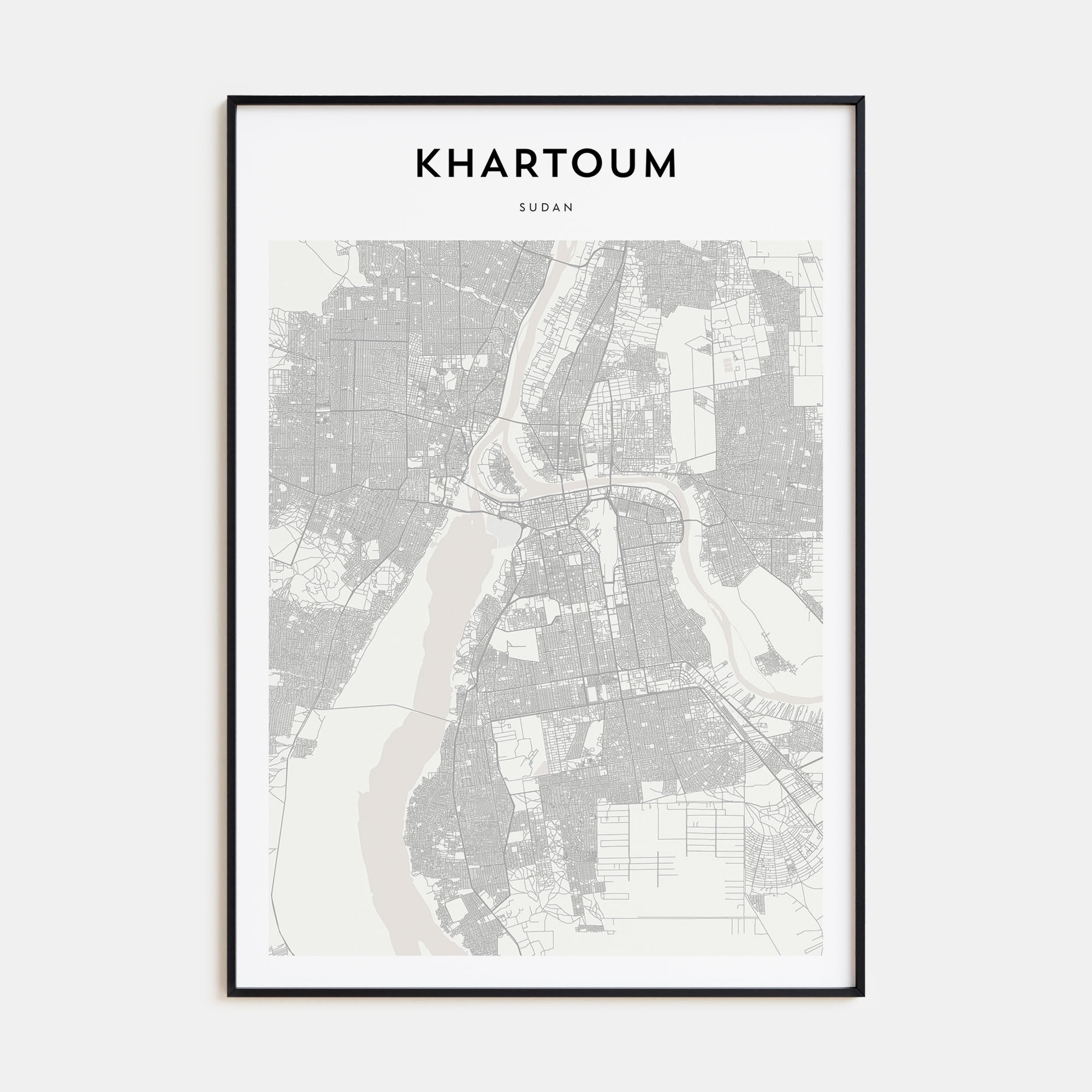 Khartoum Map Portrait Poster