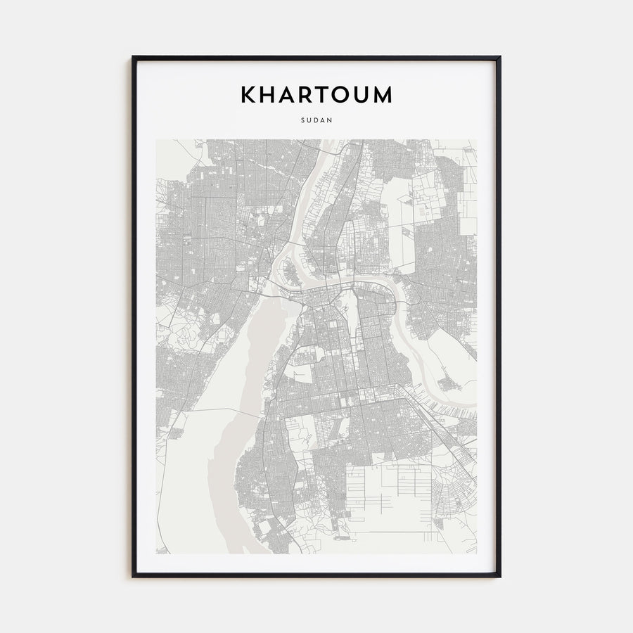 Khartoum Map Portrait Poster