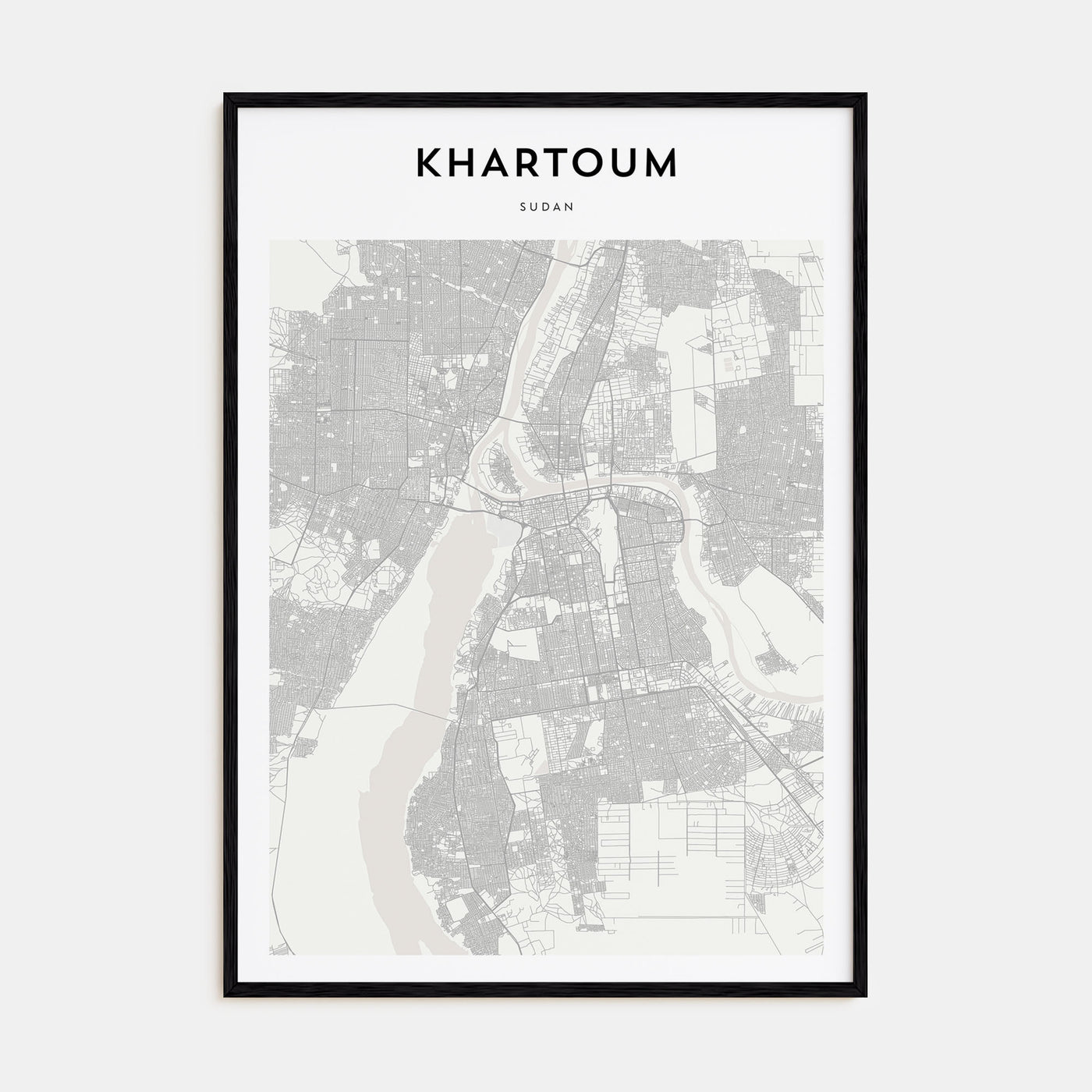 Khartoum Map Portrait Poster