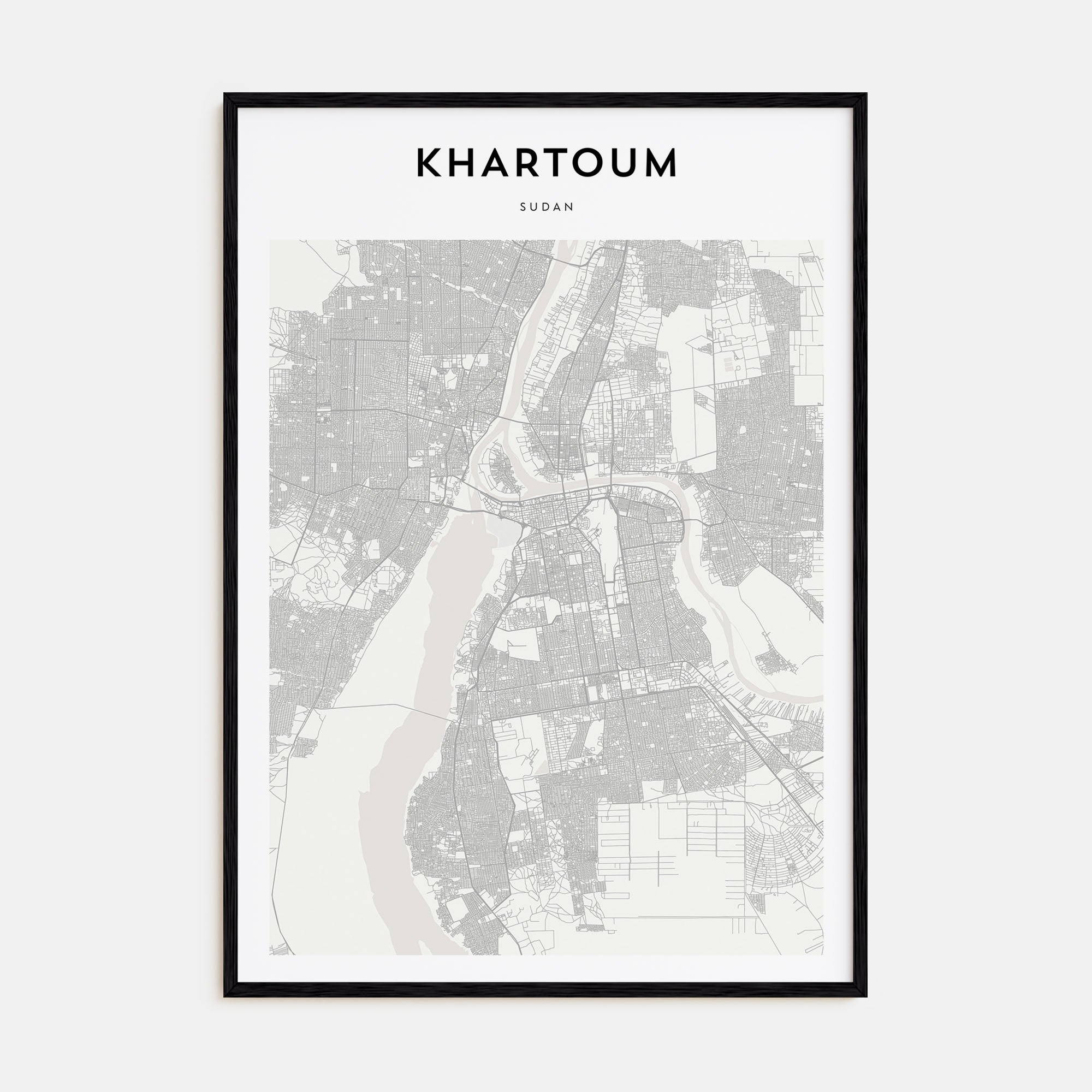 Khartoum Map Portrait Poster