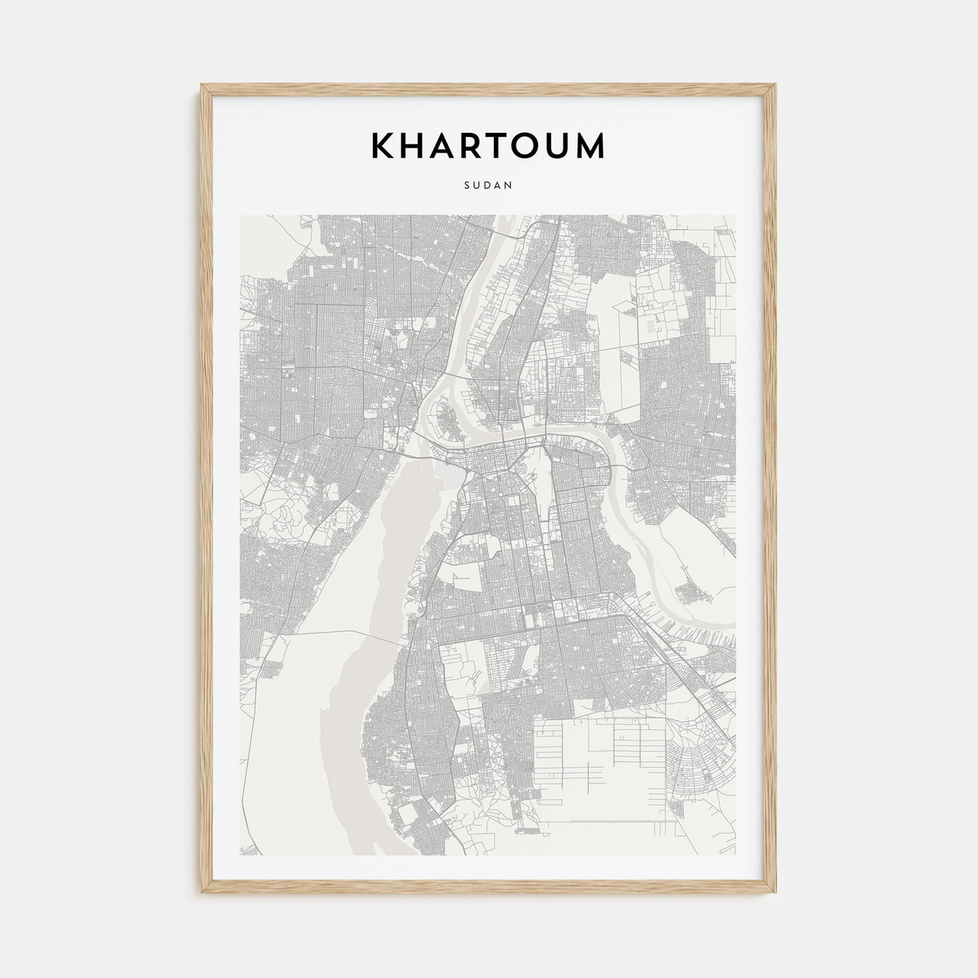 Khartoum Map Portrait Poster