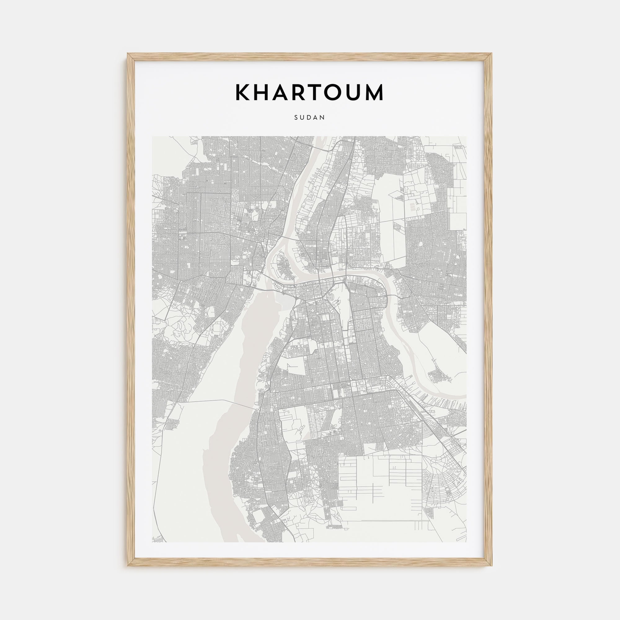 Khartoum Map Portrait Poster