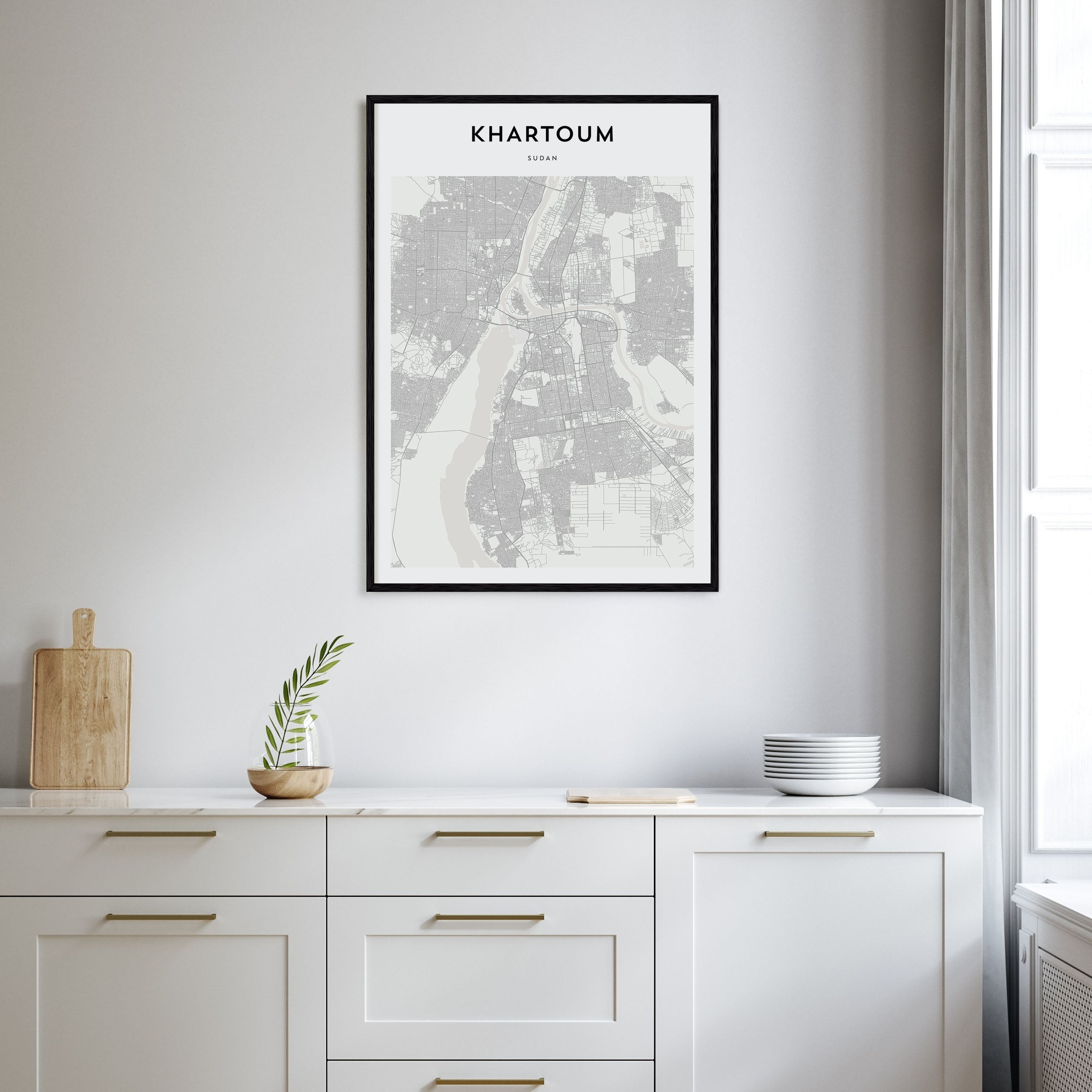 Khartoum Map Portrait Poster