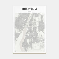 Khartoum Map Portrait Poster