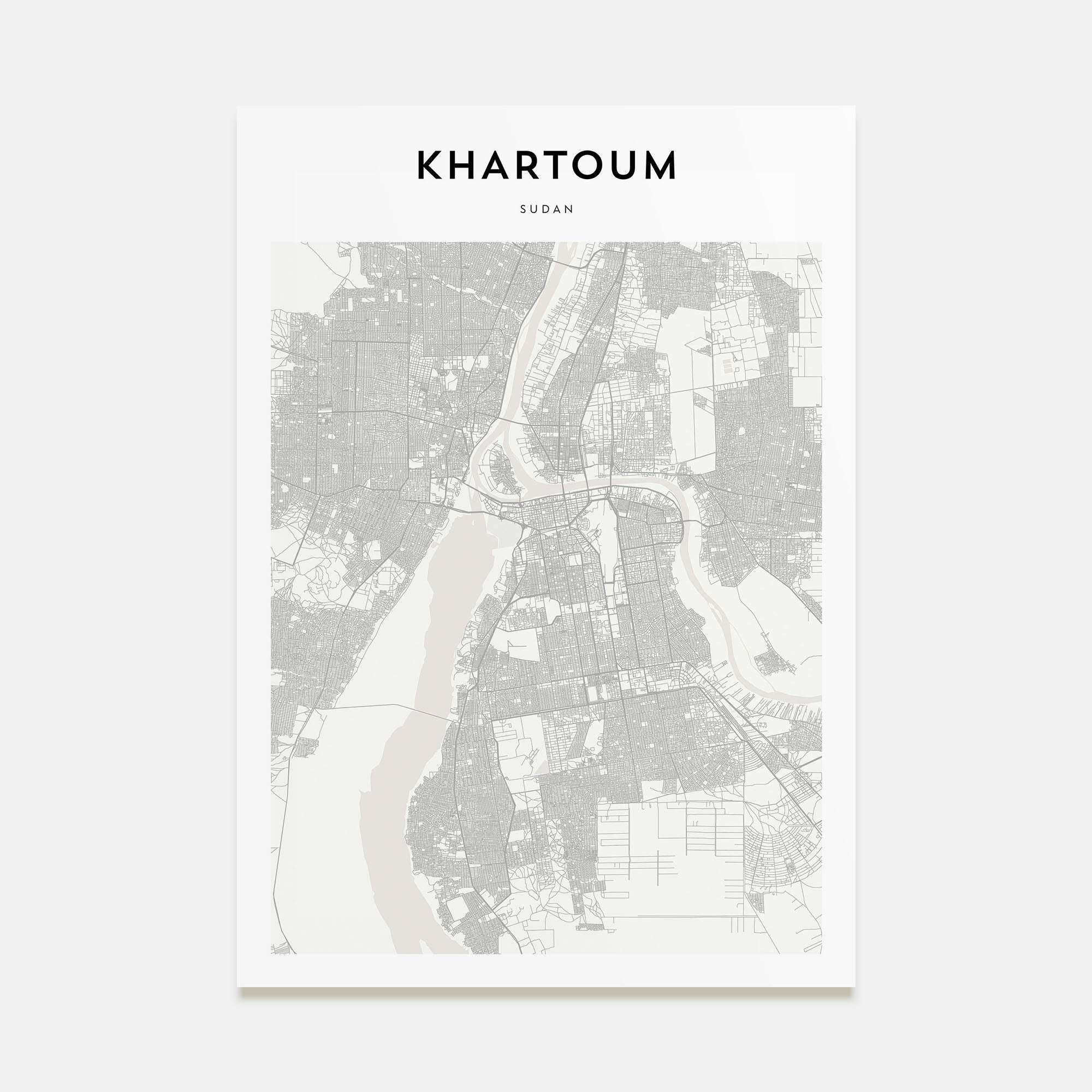 Khartoum Map Portrait Poster