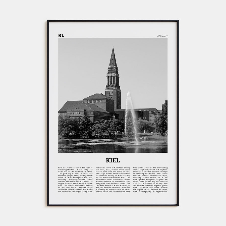 Kiel Travel B&W Poster