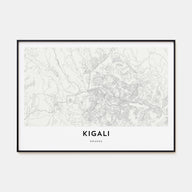 Kigali Map Landscape Poster