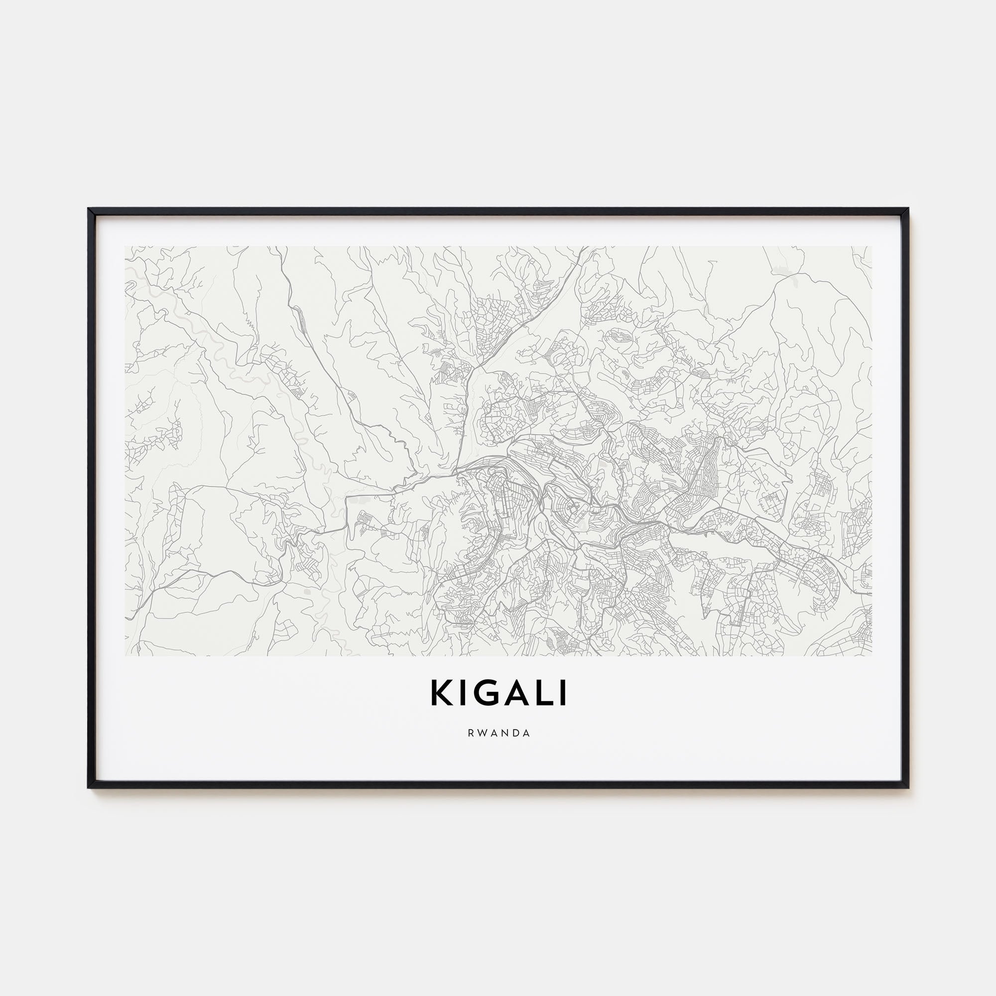 Kigali Map Landscape Poster