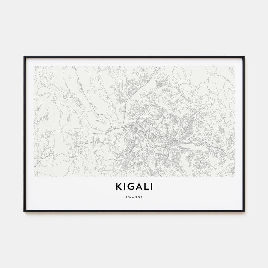 Kigali Map Landscape Poster