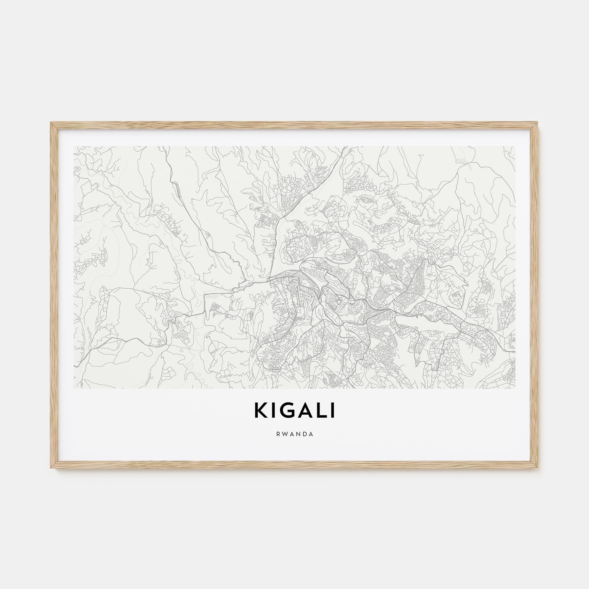 Kigali Map Landscape Poster
