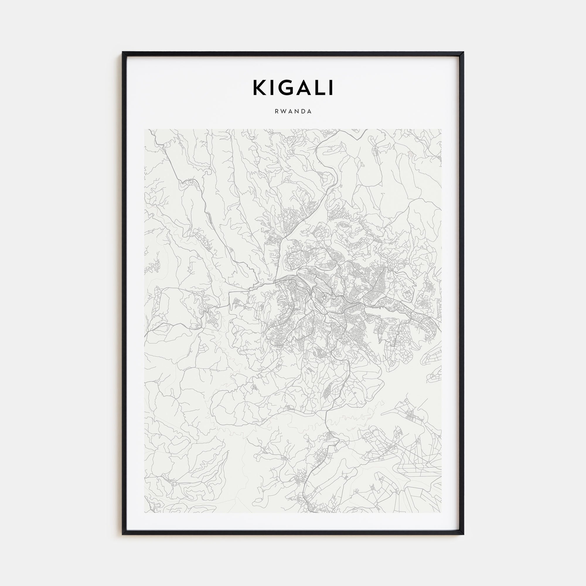 Kigali Map Portrait Poster