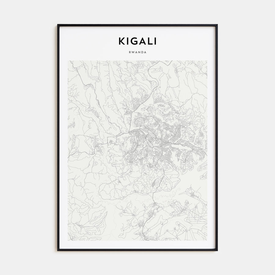 Kigali Map Portrait Poster