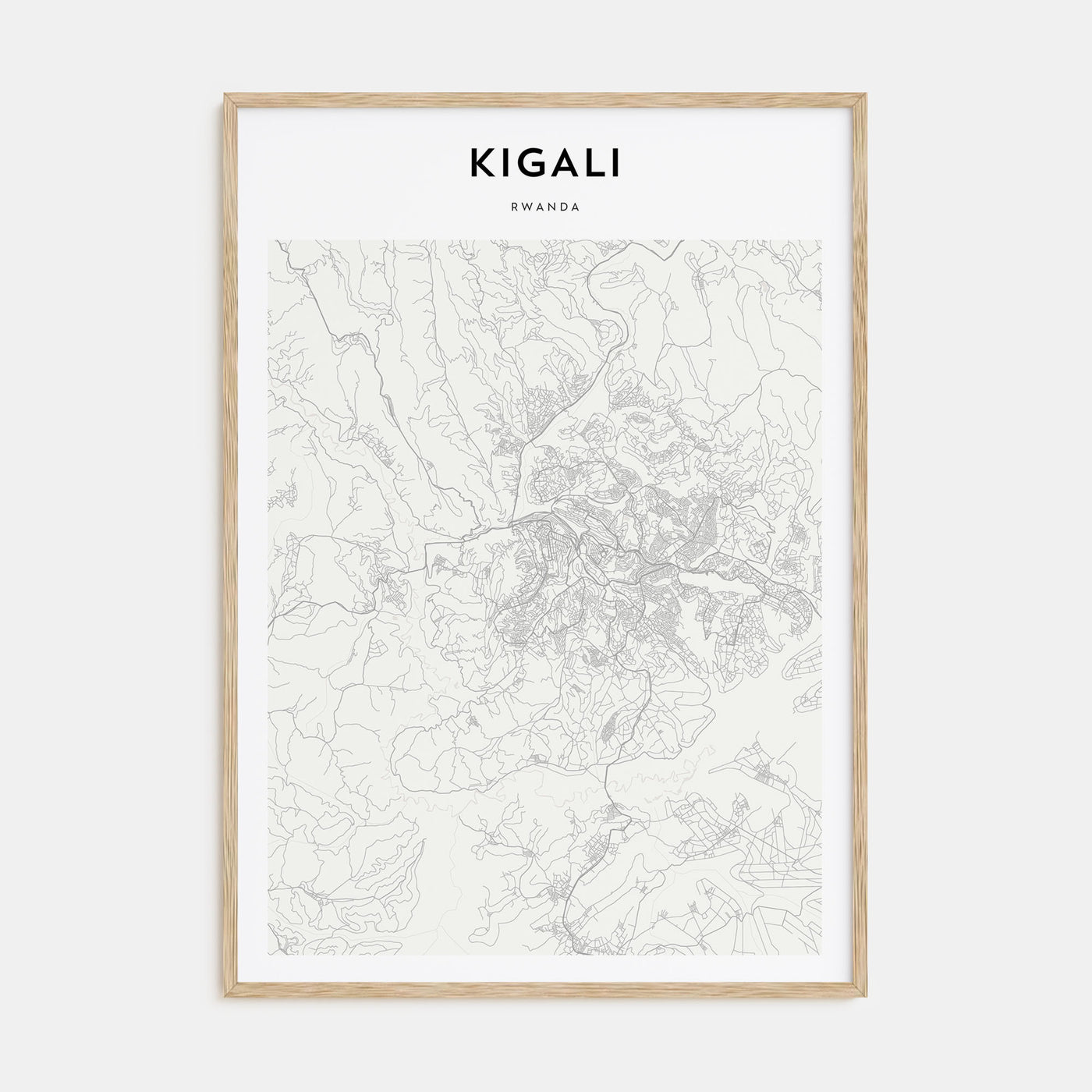 Kigali Map Portrait Poster