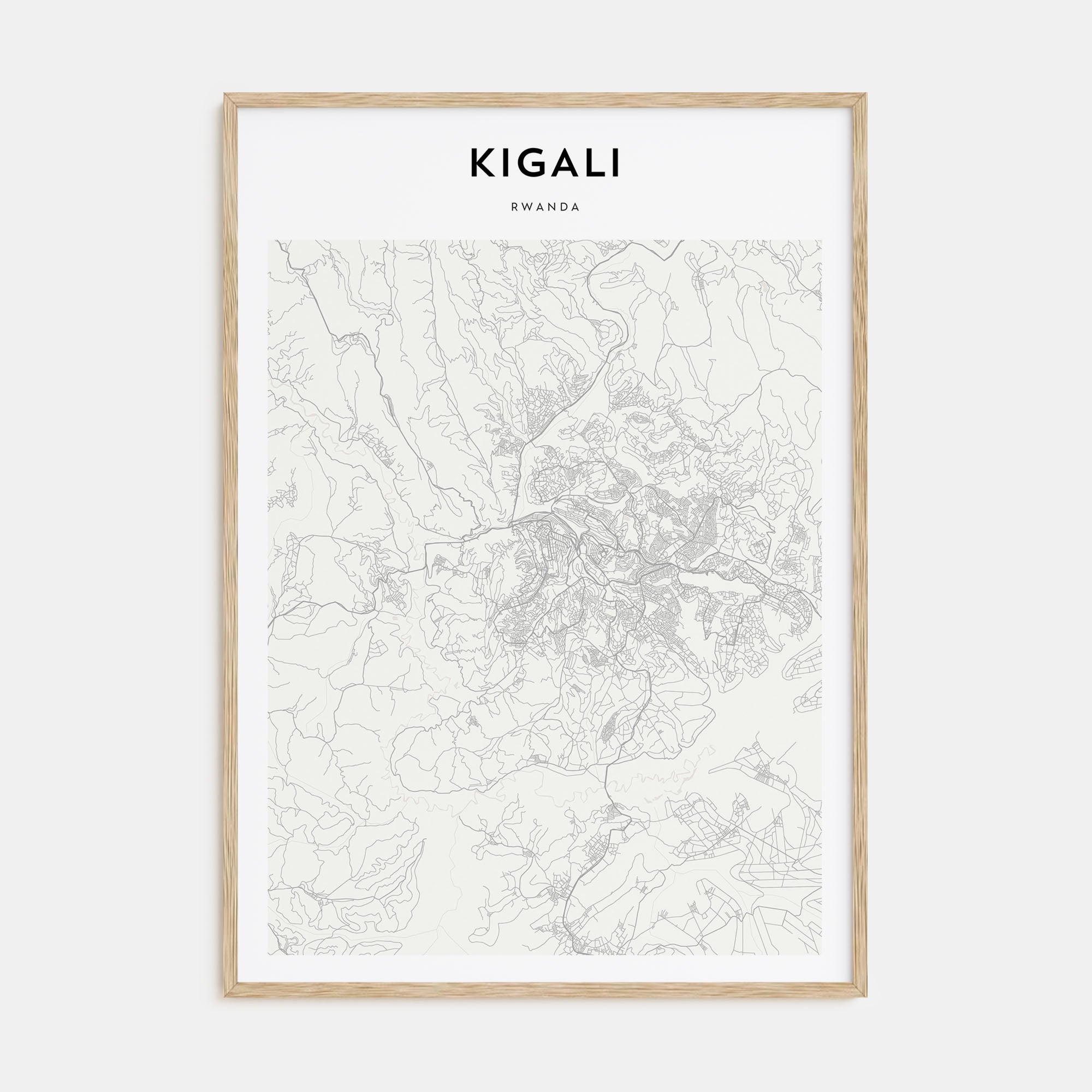 Kigali Map Portrait Poster