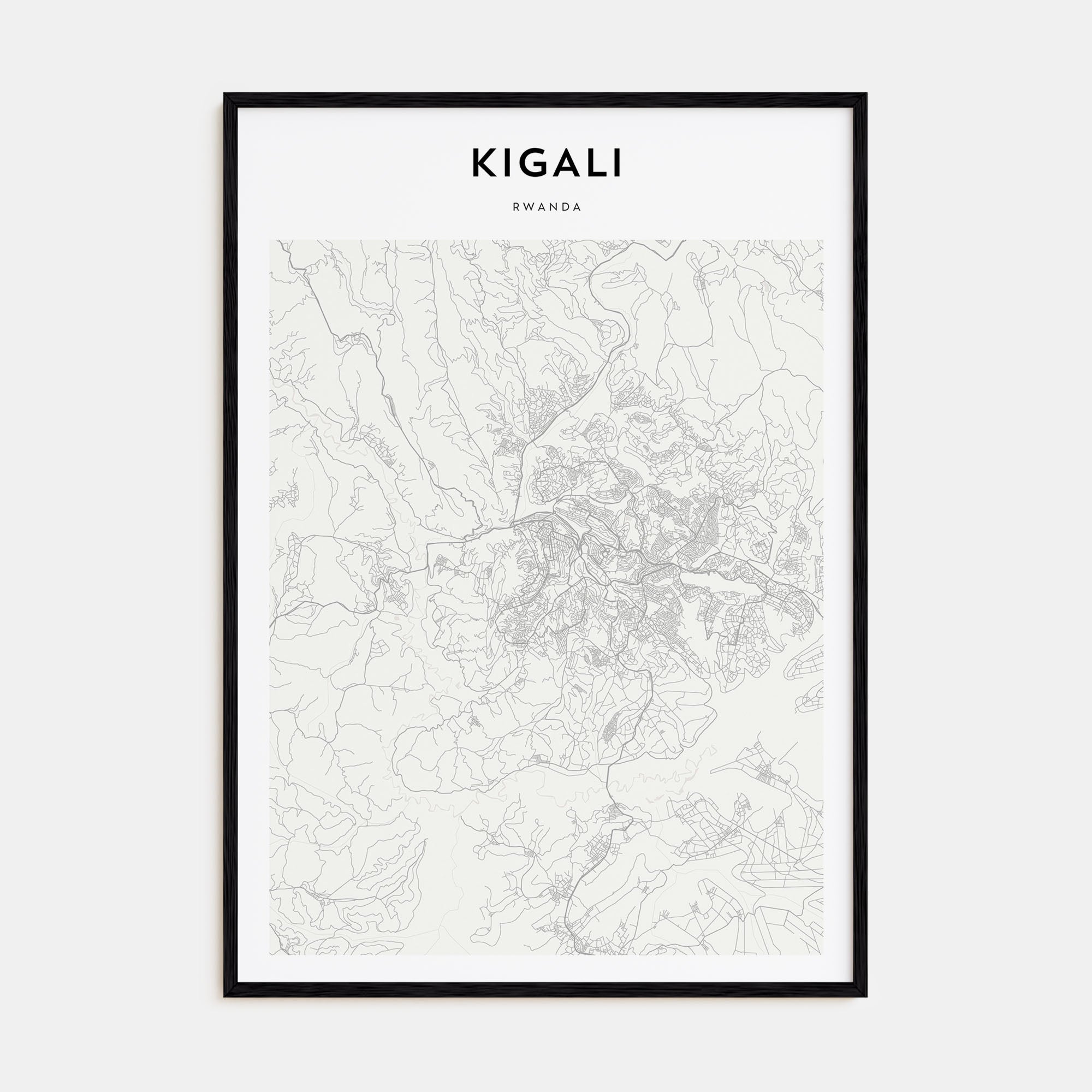 Kigali Map Portrait Poster