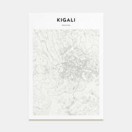 Kigali Map Portrait Poster