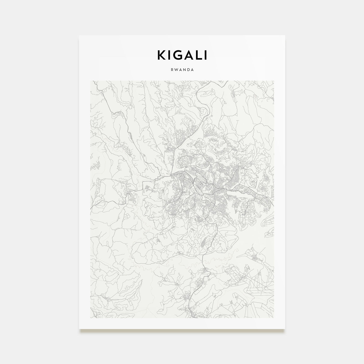 Kigali Map Portrait Poster