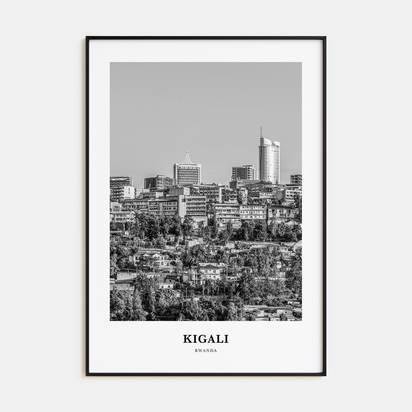 Kigali Portrait B&W Poster