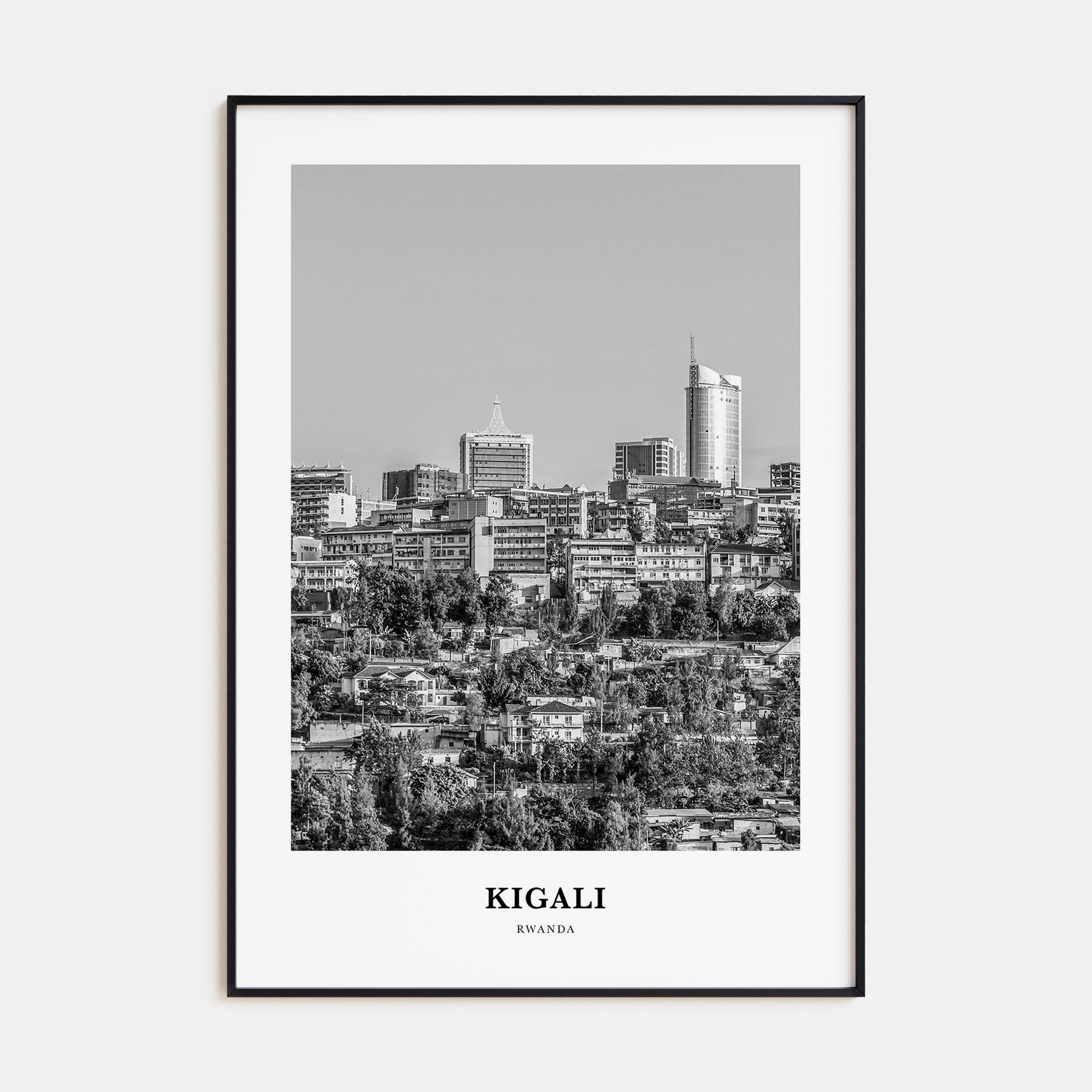 Kigali Portrait B&W Poster