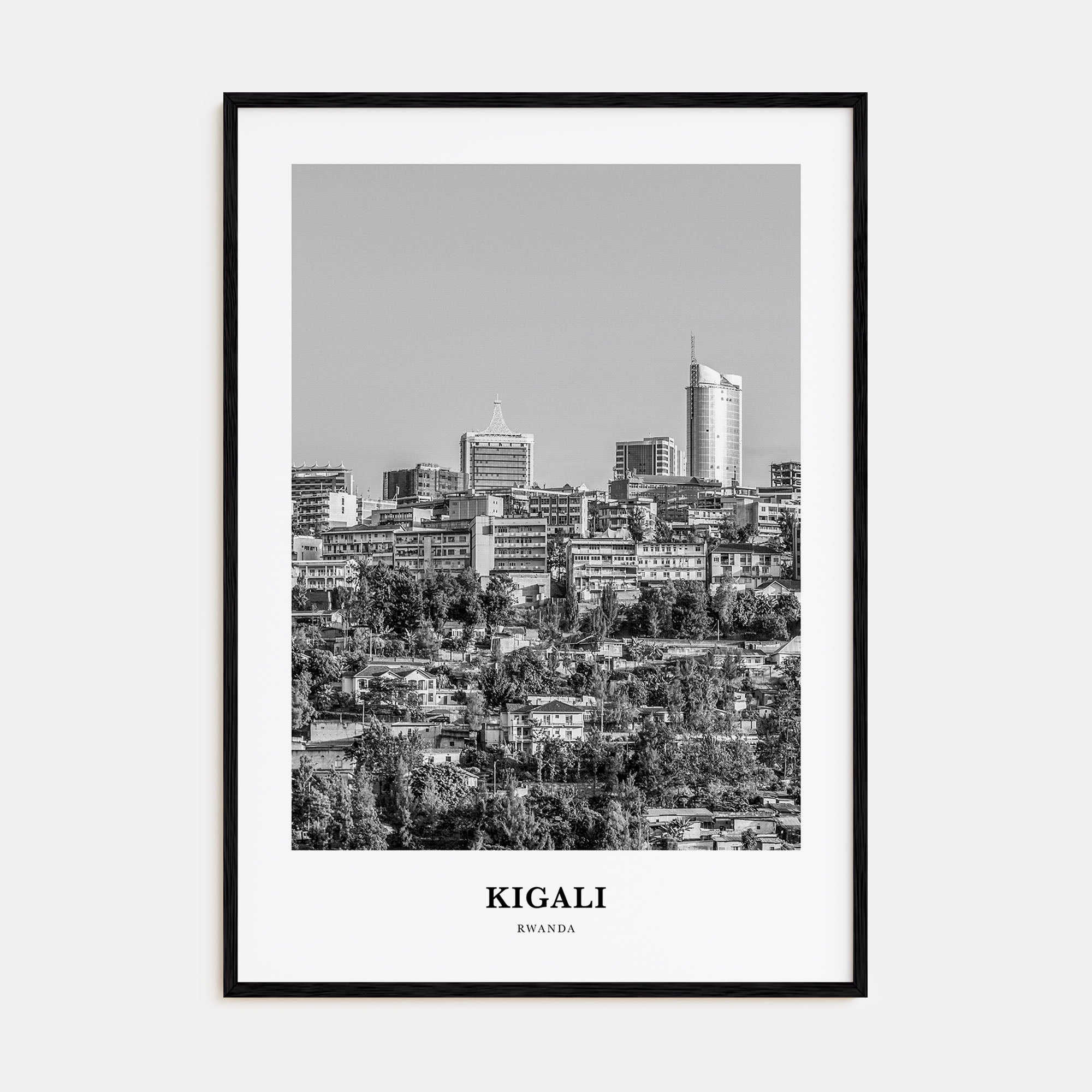 Kigali Portrait B&W Poster