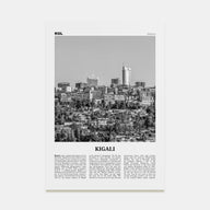 Kigali Travel B&W Poster