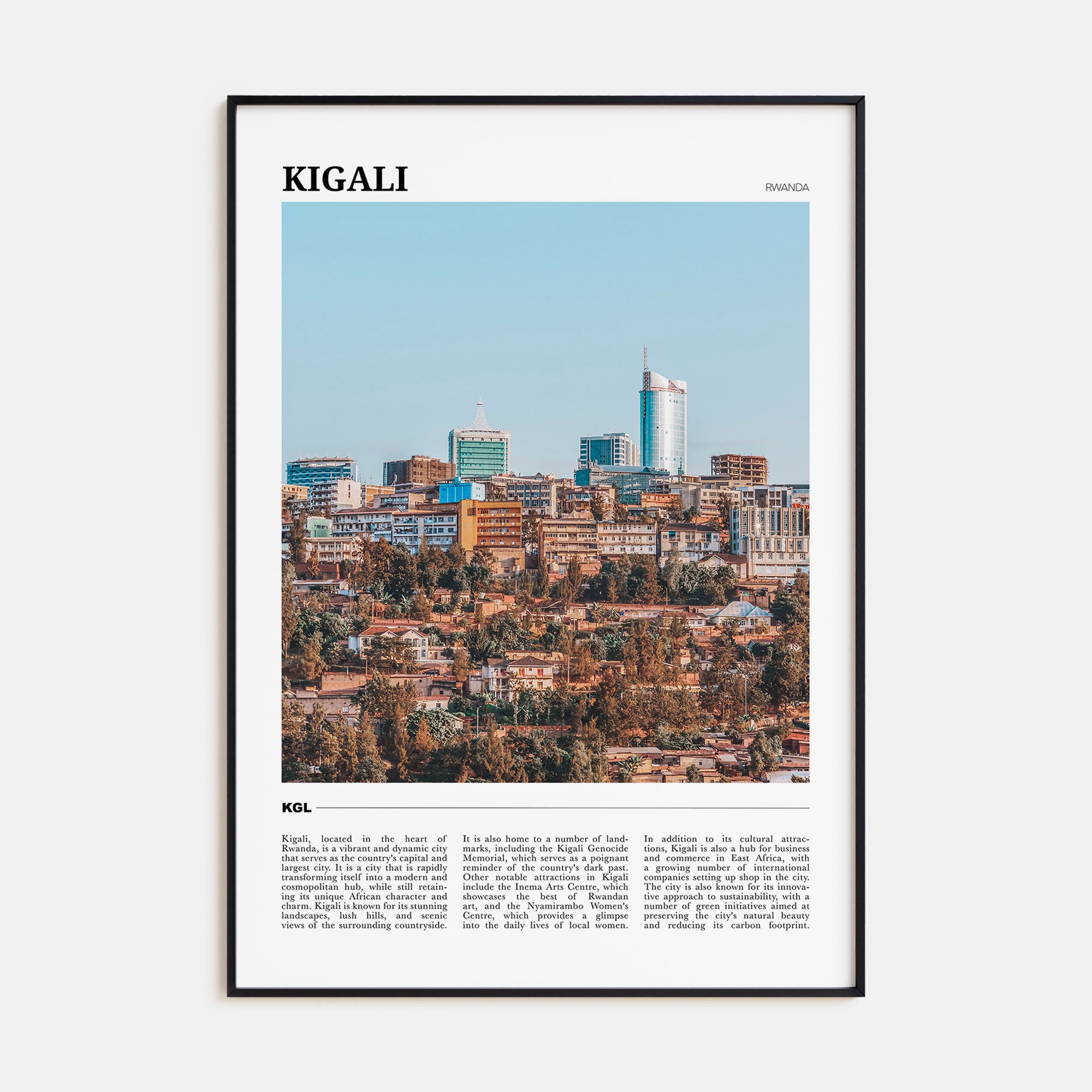 Kigali Travel Color Poster